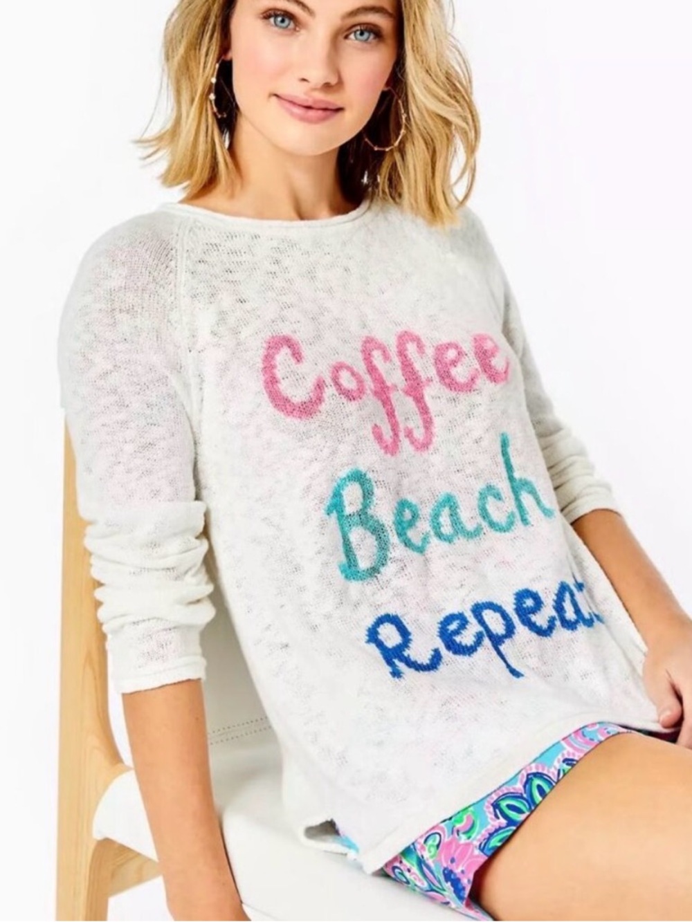 Lilly Pulitzer *NWT* Danette 'Coffee Beach Repeat' Lightweight Sweater